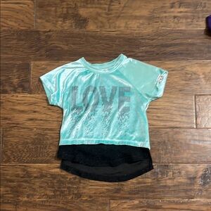 Material Girl Aqua and Black Love Tee
